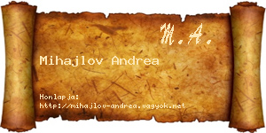 Mihajlov Andrea névjegykártya